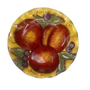 J&S Imports Cucina Italiana Ceramic Serving Bowl Salad Pasta Scalloped Edges